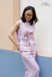 T25 Quần linen ống suông chạy gân HEPBURN - MaxMessi