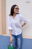 A301 Sơ mi PASTEL linen thêu tay thủ công