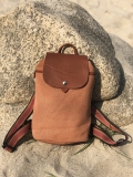 A206- SHEMZ Balo vải hemp phối da bò kích nhỏ Ngang 27cm x Cao 34cm x Đáy 10cm.