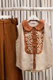 Áo linen phối 2 màu thêu tay PIN- MaxMessi