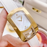 ĐỒNG HỒ NỮ FENDI TIMEPIECES WOMEN’S SWISS CHAMELEON DIAMOND WHITE LEATHER STRAP WATCH 49X29MM F300434541C1