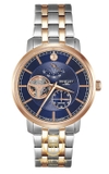 ĐỒNG HỒ NAM BENTLEY BL1862-15MTNI-R AUTOMATIC ROSE GOLD TONE DEMI BLUE DIAL