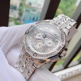 ĐỒNG HỒ NAM BULOVA 96C134 OCTAVA SWAROVSKI SILVER TONE DÂY KIM LOẠI