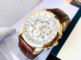 ĐỒNG HỒ NAM CITIZEN AT1183-07A ECO-DRIVE CHRONOGRAPH CASE ROSE GOLD DÂY DA