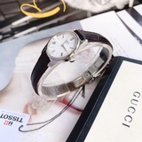 ĐỒNG HỒ NỮ TISSOT TRADITION 5.5 WHITE DIAL BROWN LEATHER T063.009.16.018.00 T0630091601800