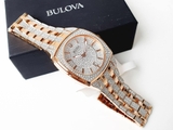 ĐỒNG HỒ NAM BULOVA 98B324 QUARTZ ĐÁ SWAROVSKI TONE ROSE GOLD