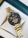 ĐỒNG HỒ NAM BULOVA 98A178 AUTOMATIC SKELETON TONE GOLD DÂY KIM LOẠI 