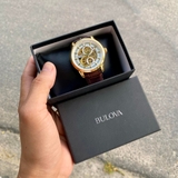 ĐỒNG HỒ NAM BULOVA 97A138 AUTOMATIC CASE GOLD DÂY DA