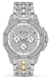 ĐỒNG HỒ NAM BULOVA 96C134 OCTAVA SWAROVSKI SILVER TONE DÂY KIM LOẠI
