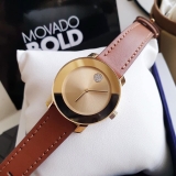 ĐỒNG HỒ NỮ MOVADO 3600437 BOLD CASE GOLD DÂY DA