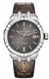 ĐỒNG HỒ NAM MAURICE LACROIX AIKON AI6008-SS001-331-1 BLACK DIAL DÂY DA