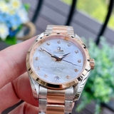 ĐỒNG HỒ OMEGA SEAMASTER AQUA TERRA 150M MASTER CO‑AXIAL CHRONOMETER LADIES' 38.5 MM 231.20.39.21.55.003 (23120392155003) DEMI VÀNG 18K VÀNH KIM CƯƠNG