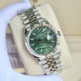 ĐỒNG HỒ ROLEX STEEL DATEJUST 36MM OLIVE GREEN PALM JUBILEE 126234-0047