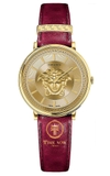 ĐỒNG HỒ NỮ VERSACE VE8103821 V-CIRCLE QUARTZ CASE GOLD DÂY DA