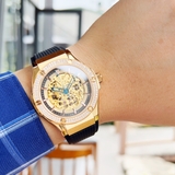 ĐỒNG HỒ OLYM PIANUS OP990-45.24ADGK-GL-D SKELETON  CASE GOLD DÂY CAO SU