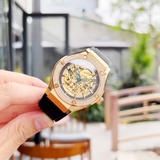 ĐỒNG HỒ OLYM PIANUS OP990-45.24ADGK-GL-D SKELETON  CASE GOLD DÂY CAO SU