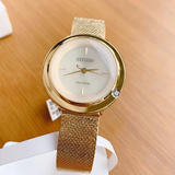 ĐỒNG HỒ NỮ CITIZEN EM0642-52P L AMBILUNA ECO-DRIVE TONE GOLD DÂY MESH CHÍNH HÃNG