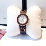 ĐỒNG HỒ NỮ GUCCI YA129403 U-PLAY SILVER DIAL LEATHER STRAP