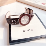 ĐỒNG HỒ NỮ GUCCI YA129403 U-PLAY SILVER DIAL LEATHER STRAP