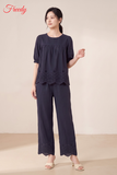 [SET CÚC TRẮNG, XANH]Bộ ngắn tay nữ cotton thêu hoa cúc có lớp lót - WBN2601