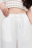 Quần dài suông linen cạp chun - WQD2203