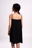 Váy 2 dây lụa tơ ý đen xuông - 91309191S011