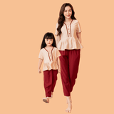 Đồ ngủ mặc nhà bộ ngắn tay nữ thêu Freedy - WBN1221