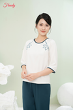 Bộ dài tay nữ raglan thêu hoa sen - WBD2319