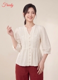 [SET THẠCH THẢO] Bộ dài tay nữ linen đắp ren hoa thanh lịch - WBD2604