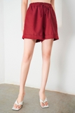 Quần đùi linen cạp chun ống lơ-V - WQN2201