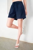 Quần đùi linen cạp chun ống lơ-V - WQN2201