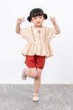 Bộ bé gái ngắn tay thêu Freedy - KBN1209