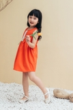 Váy bé gái sát nách cam phối ren - KVS2209
