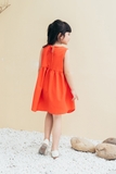 Váy bé gái sát nách cam phối ren - KVS2209