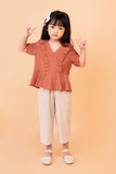 Áo ngắn tay bé gái hồng cam cách điệu - KAN1202