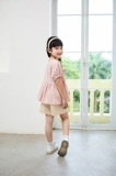 Áo ngắn tay be gái hồng bèo cổ - KAN2211