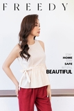 Đồ ngủ mặc nhà bộ sát nách nữ cách điệu Freedy-BS1244