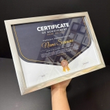 Khung Bằng Khen Đẹp Màu Bạc Sáng F1B S