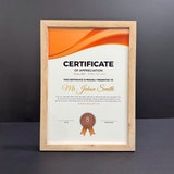 Khung Bằng Khen Màu Gỗ Thông Đơn Giản F1GT