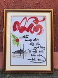 KHUNG TRANH THÊU CHỮ NHẪN
