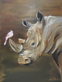 Tranh sơn dầu The Rhino
