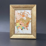 Khung Bản Đồ Nhũ Vàng Xước Cổ Điển T600