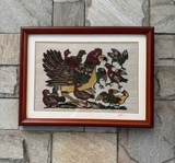 Khung tranh gỗ viền bo cho tranh đông hồ