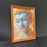 KHUNG TRANH ĐÍNH ĐÁ ĐỨC PHẬT MÀU GỖ CVG