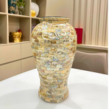 Bình gốm khảm trai