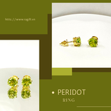 Khuyên tai vàng gắn đá Peridot