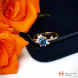 Nhẫn vàng gắn đá Sapphire xanh