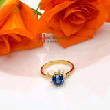 Nhẫn vàng gắn đá Sapphire xanh