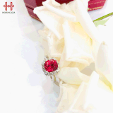 Nhẫn Platin gắn đá Spinel