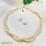 Vòng cổ Ngọc trai xoắn và khuyên tai PNE001